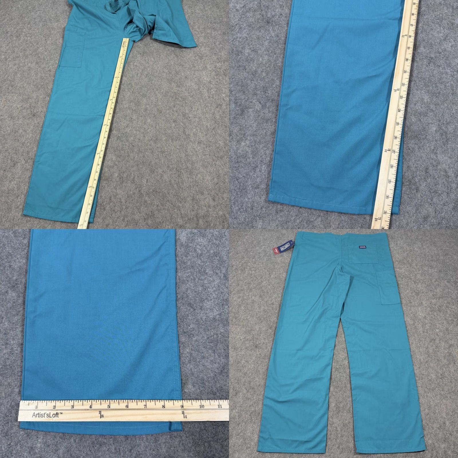 Cherokee Cherokee WorkWear Cargo Scrub Pants Unisex Small Sz Teal Blue Size US 29 - 9 Thumbnail