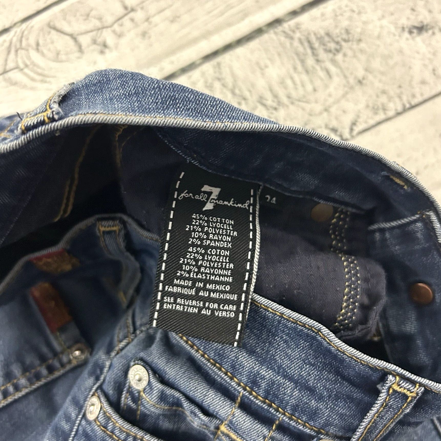 7 For All Mankind 7 For All Mankind Ankle Skinny Denim Blue Jeans Women's 24 Regular Jeans 24 Blue Skinny Womens Size 42" / US 20 - 4 Thumbnail