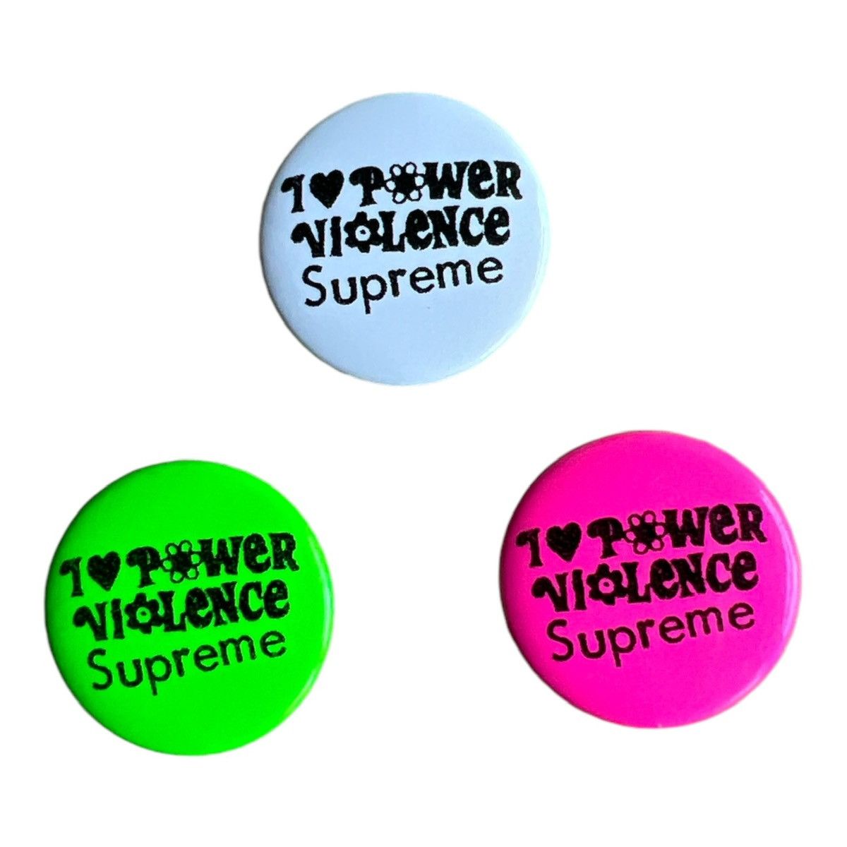 Supreme Supreme I Love Power and Violence Button Set SS19 Pink Size ONE SIZE - 1 Preview