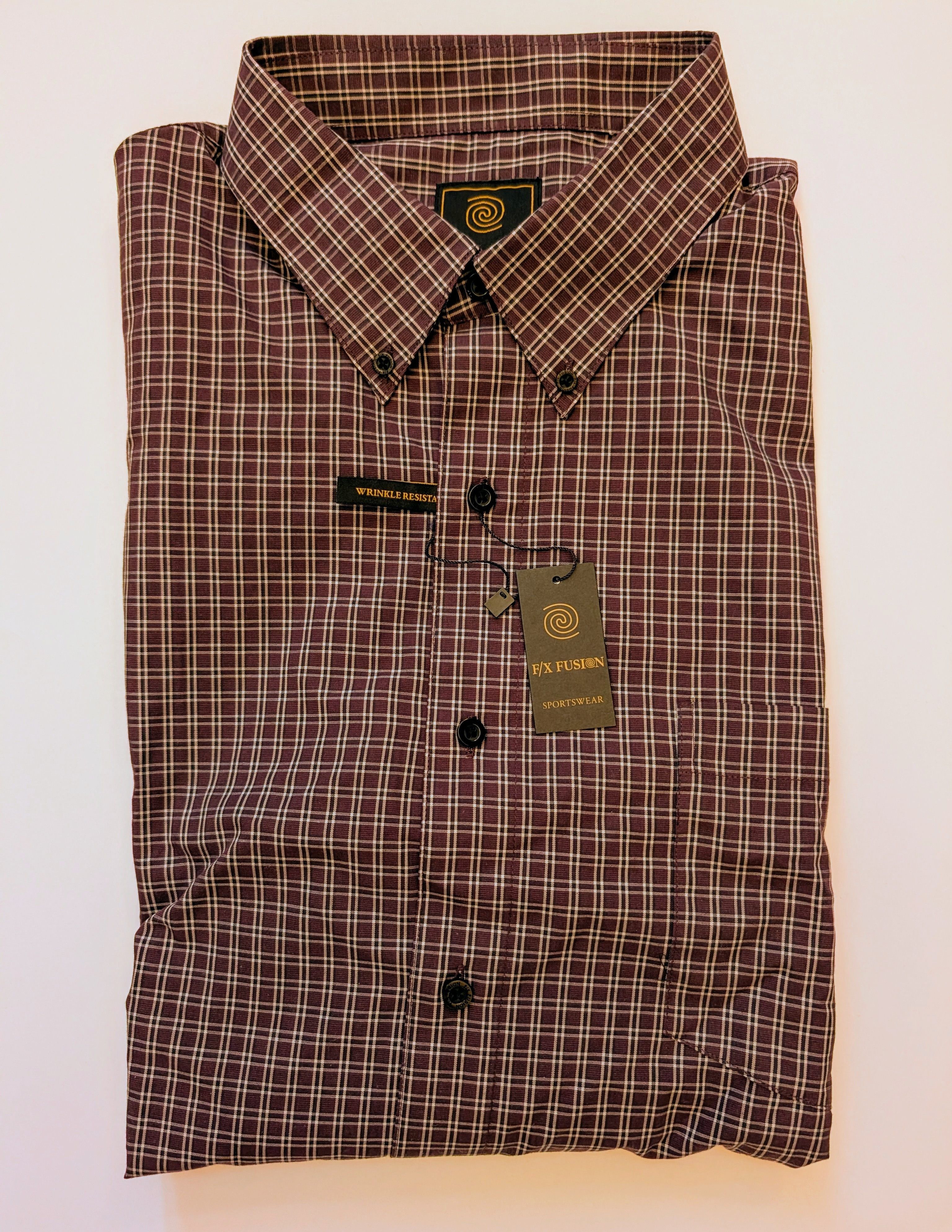 Other F/X Fusion Men's - Burgundy Check Shirt - XXL Size US XXL / EU 58 / 5 - 1 Thumbnail