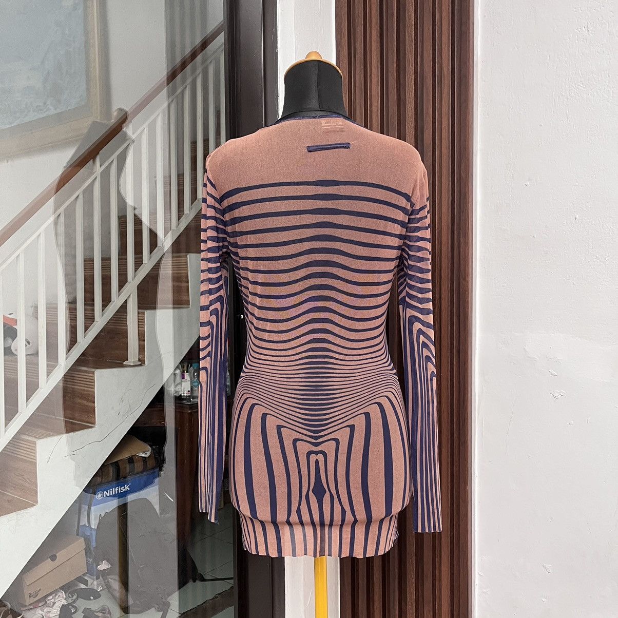 Jean Paul Gaultier Jean Paul Gaultier Cyberbaba Trompe L'oeil Top Mesh Navy Blu Size M / US 6-8 / IT 42-44 - 3 Thumbnail