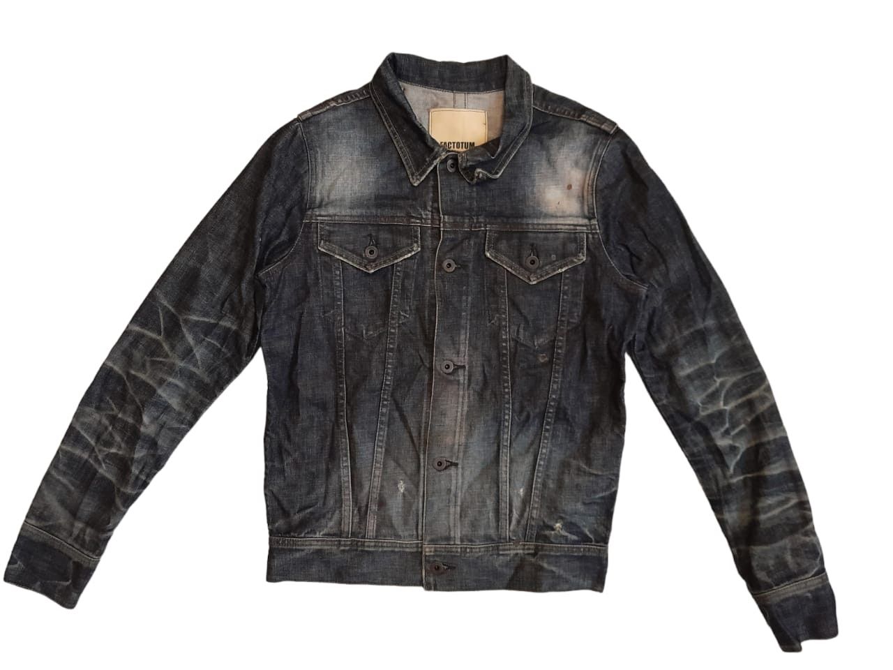 FACTOTUM Factotum Koji Udo Designer Distressed Denim Jacket (E1005) Size US M / EU 48-50 / 2 - 4 Thumbnail