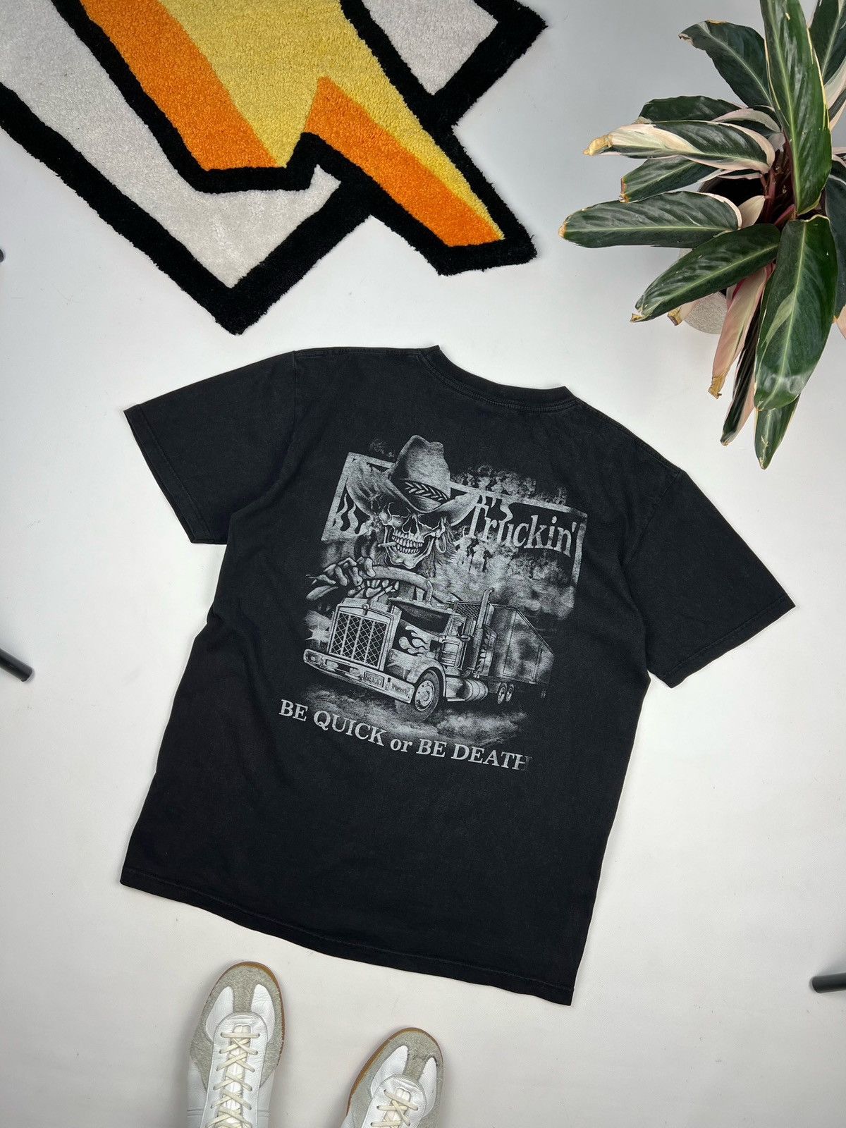 Harley Davidson × Vintage Vintage Truckers only 3D Emblem style T-shirt bone skull Size US XL / EU 56 / 4 - 2 Thumbnail