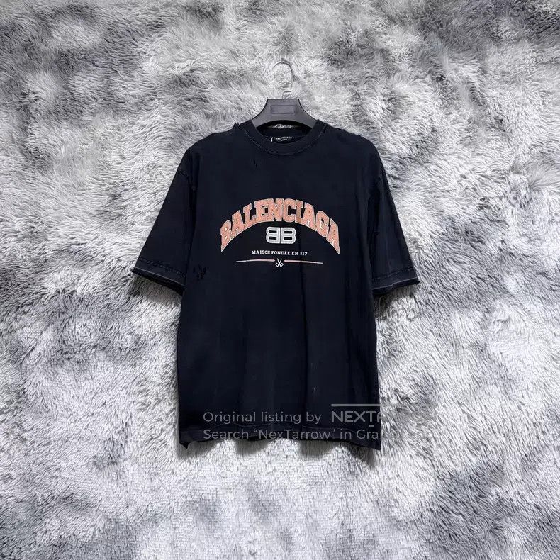 Balenciaga Balenciaga Ripped distressed water-washed short-sleeve t-s Size US XS / EU 42 / 0 - 1 Thumbnail