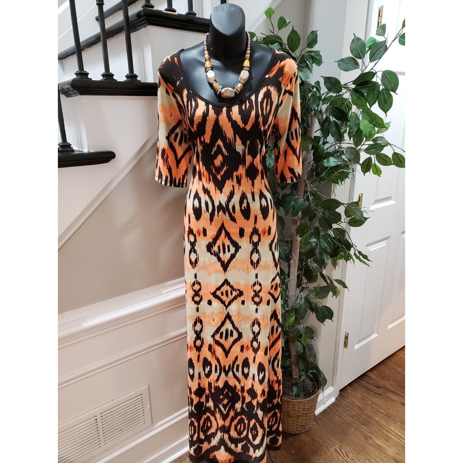 Other Cato Polyester Scoop Neck Short Sleeve Maxi Dress Size L Size L / US 10 / IT 46 - 1 Thumbnail