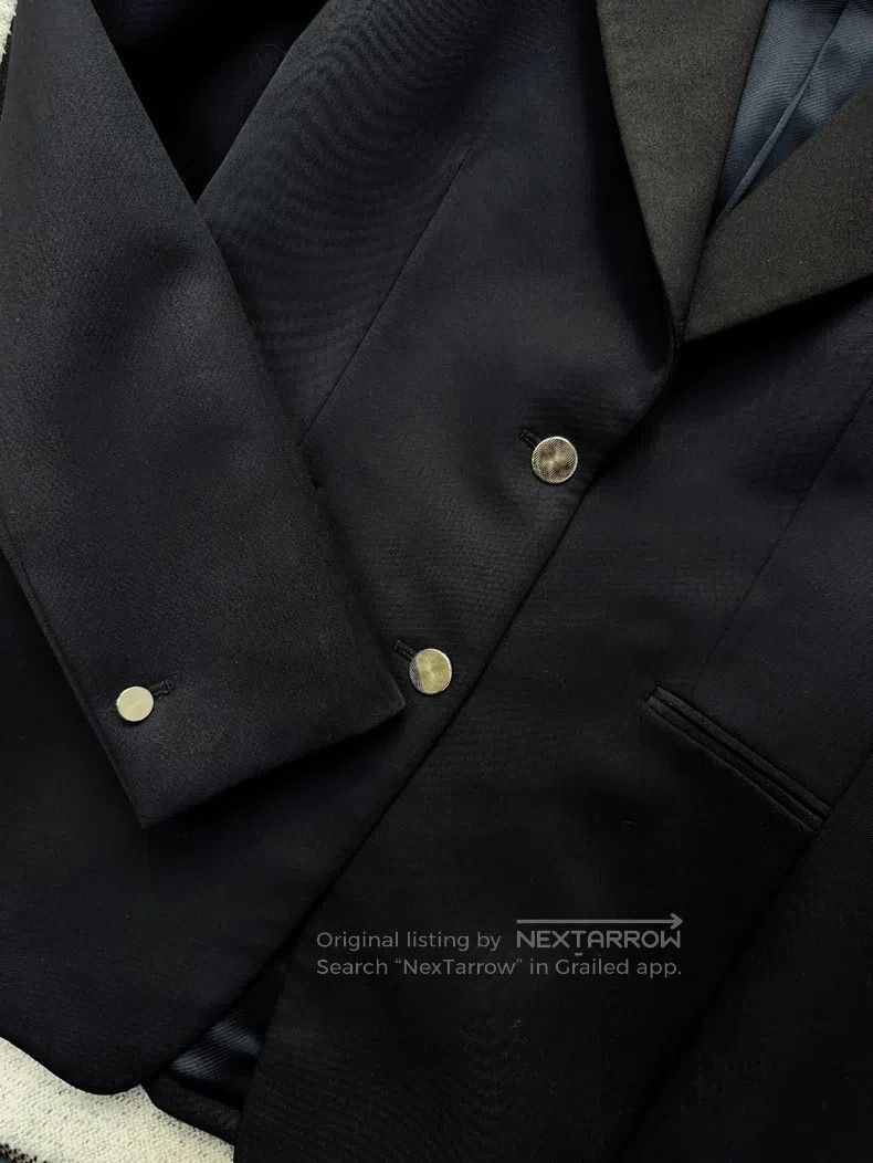 Hermes Hermes Dark Blue and Black Lapel Wool Blazer Jacket Size XS / US 0-2 / IT 36-38 - 4 Thumbnail