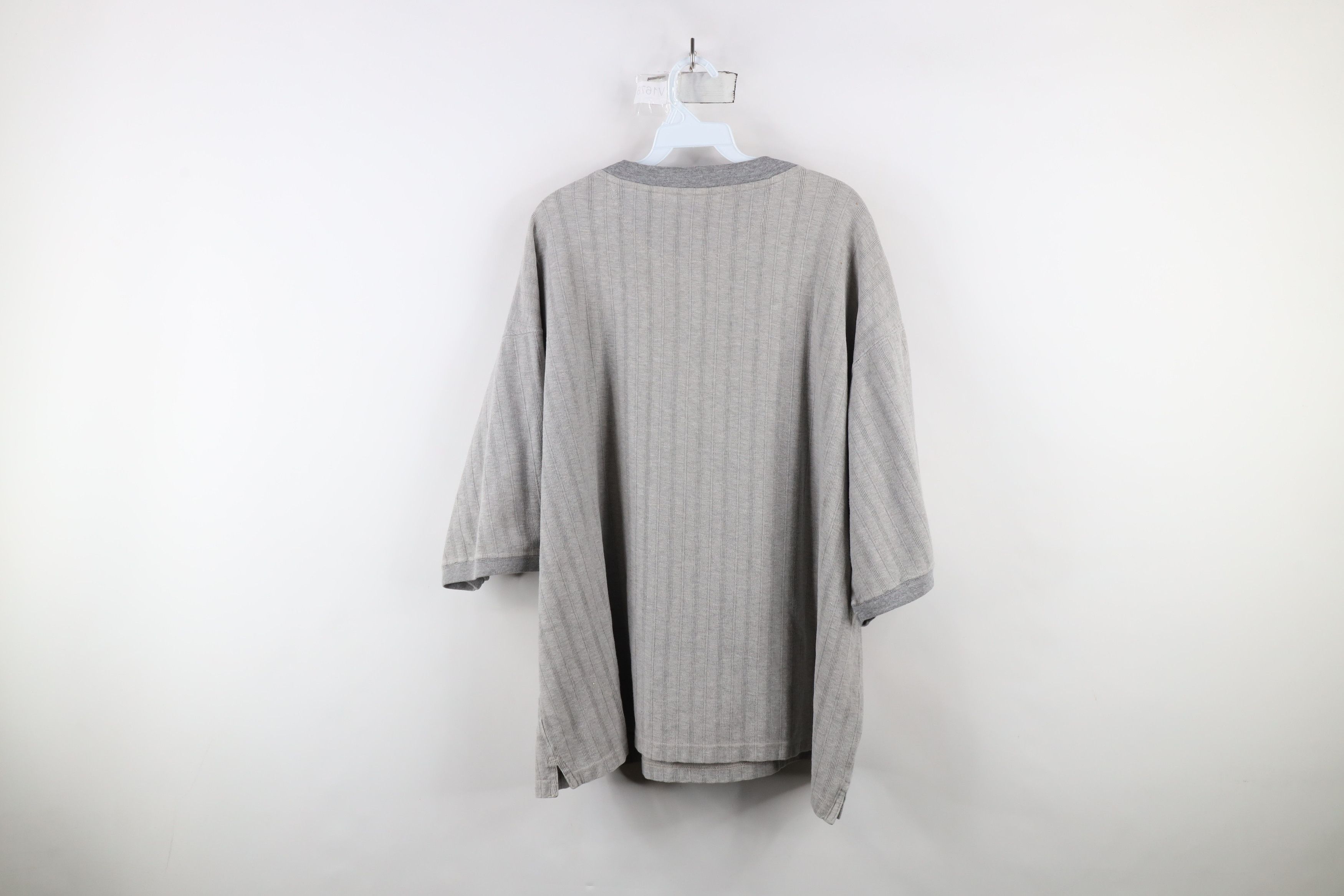Vintage Vintage 90s Streetwear Ribbed Knit Henley T-Shirt Gray Size US XXL / EU 58 / 5 - 9 Thumbnail