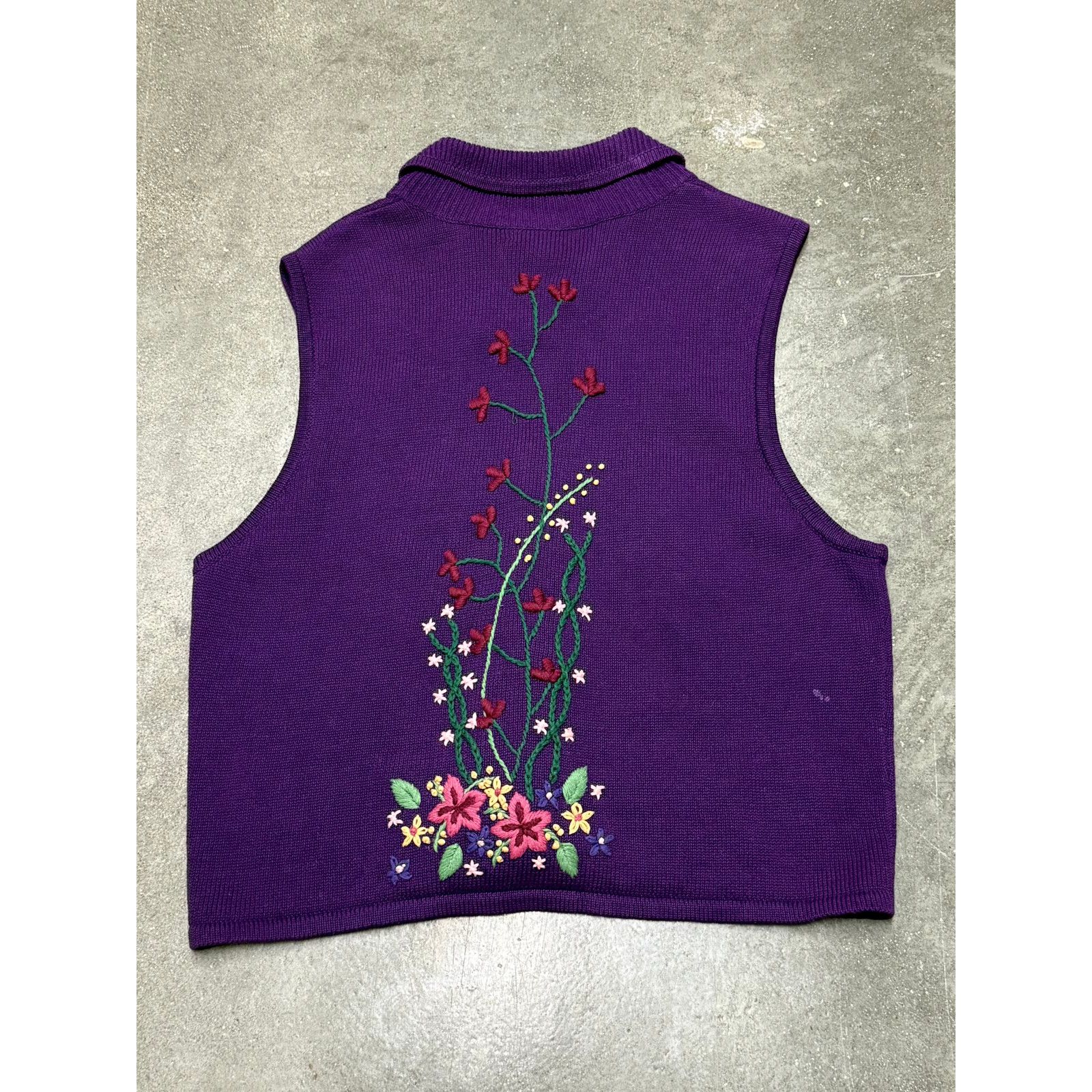 Vintage Vintage 1990's Embroidered Flower Bechemel Zip-Up Vest Size M / US 6-8 / IT 42-44 - 2 Thumbnail