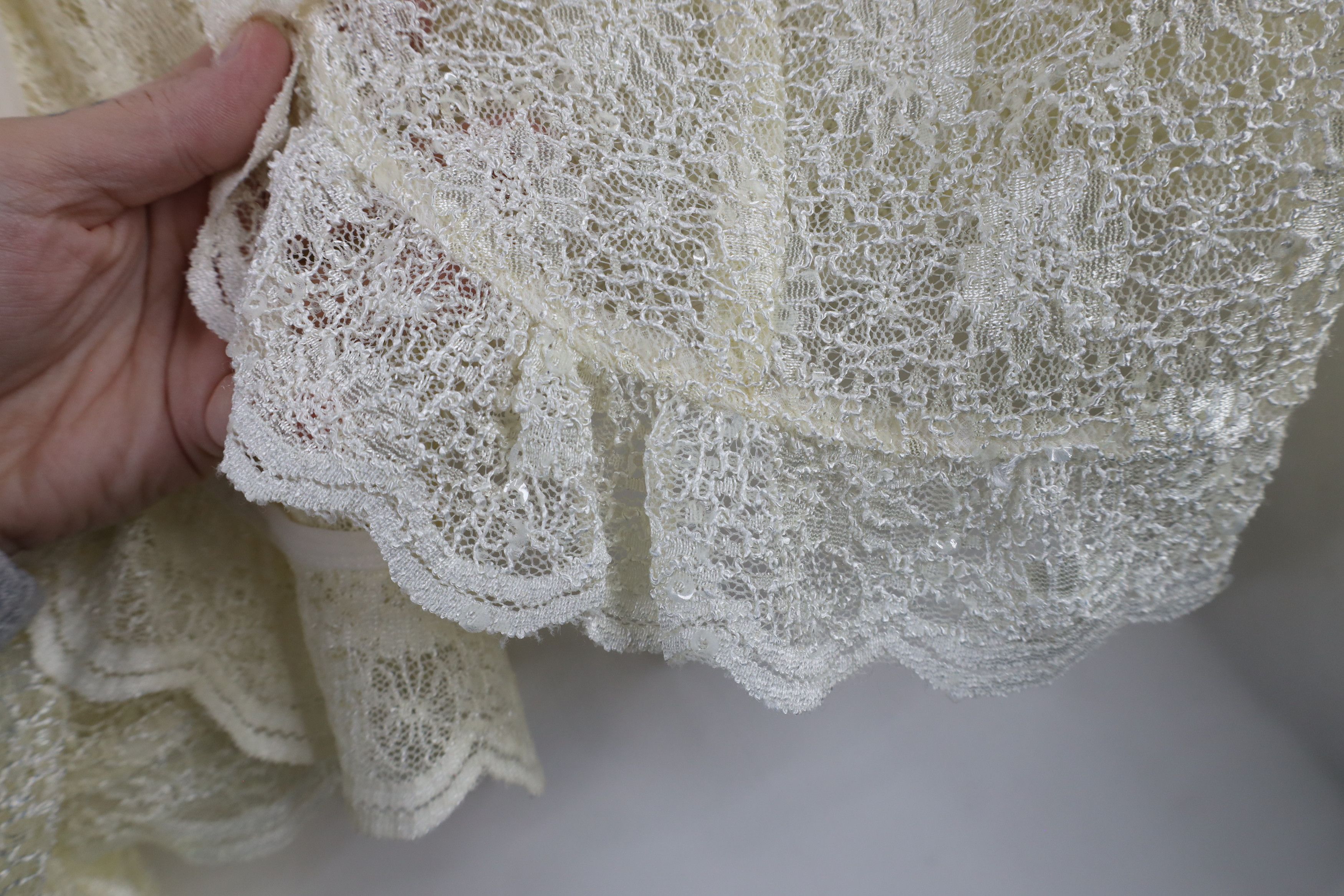 Vintage Vintage 90s Y2K Babydoll Lace Flower Open Front Jacket Top Size XL / US 12-14 / IT 48-50 - 5 Thumbnail
