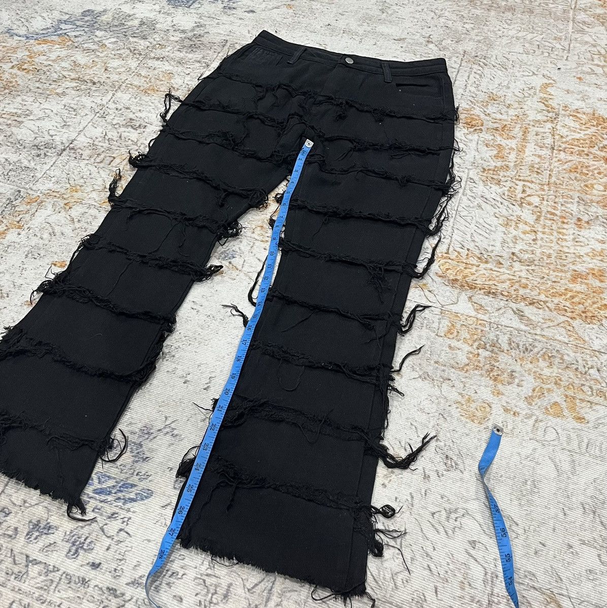 Japanese Brand Fringe Stacking Flare Jeans Size US 30 / EU 46 - 9 Thumbnail