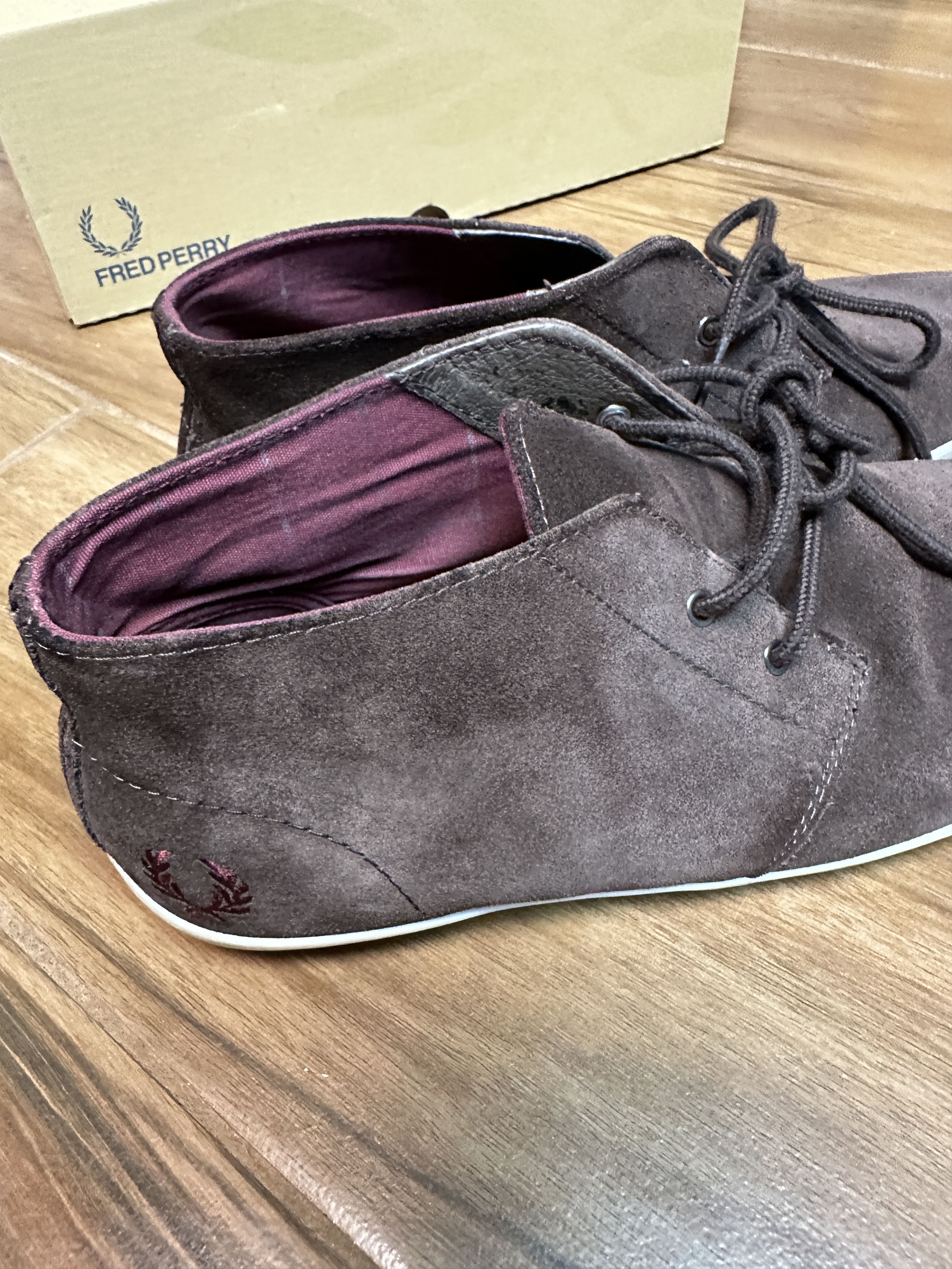 Fred Perry Fred Perry Byron Men's Mid Suede Dark Chocolate Shoes Size US 9 / EU 42 - 2 Thumbnail