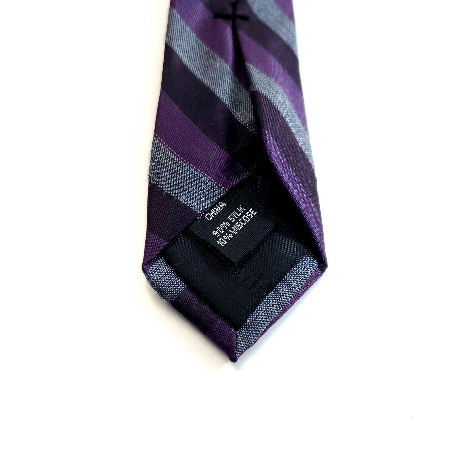 Calvin Klein Calvin Klein Black Gray Purple Striped Striped Long Skinny S Size ONE SIZE - 4 Thumbnail