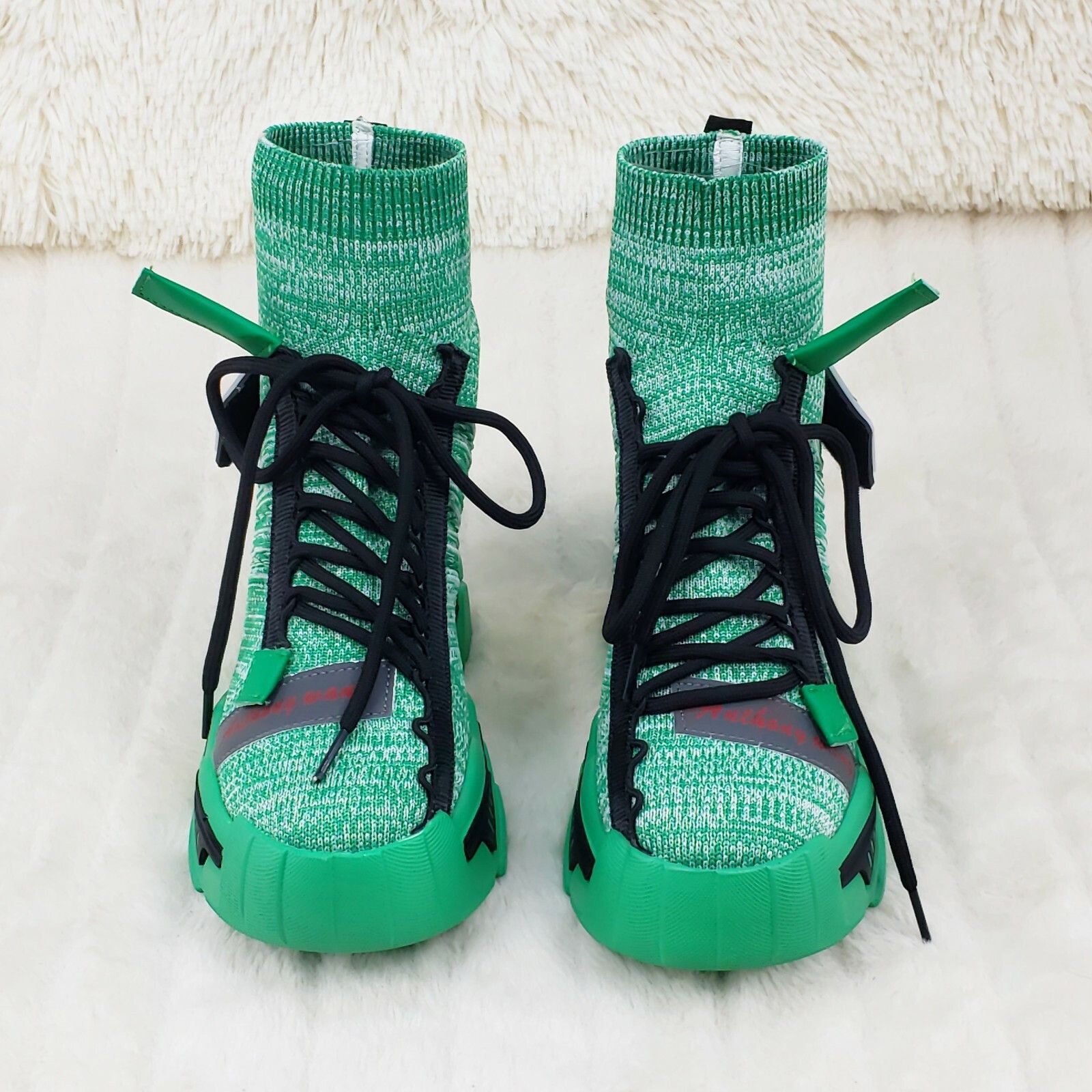 Other Wang Damson Pull On Knit Platform Sneaker Boots 4" Hidden We Size US 7 / IT 37 - 8 Thumbnail