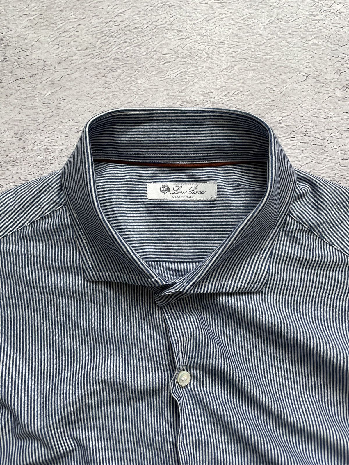 Loro Piana LUXURY LORO PIANA! Dress Shirt Striped Made In Italy Size US L / EU 52-54 / 3 - 5 Thumbnail