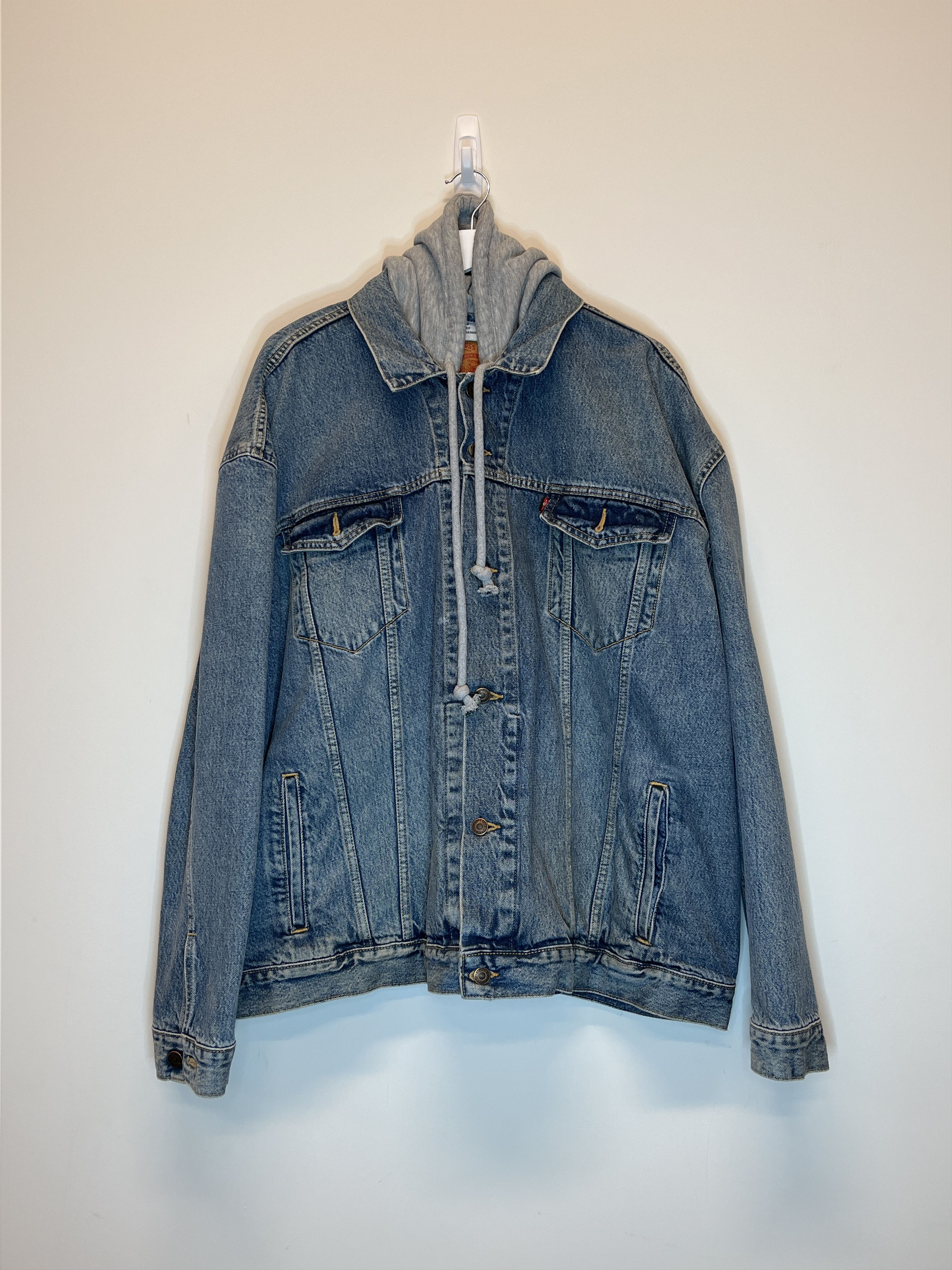 Vetements hooded denim jacket sales