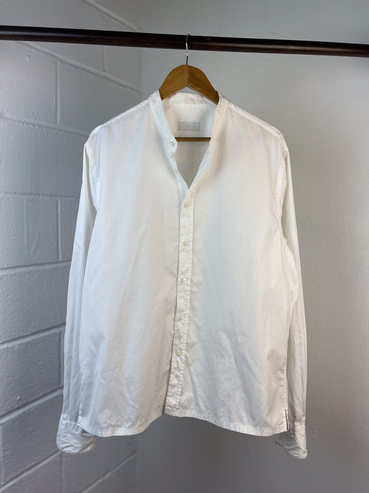 Prada Early 2000 Prada White Plaid Shirt Size US L / EU 52-54 / 3 - 1 Thumbnail