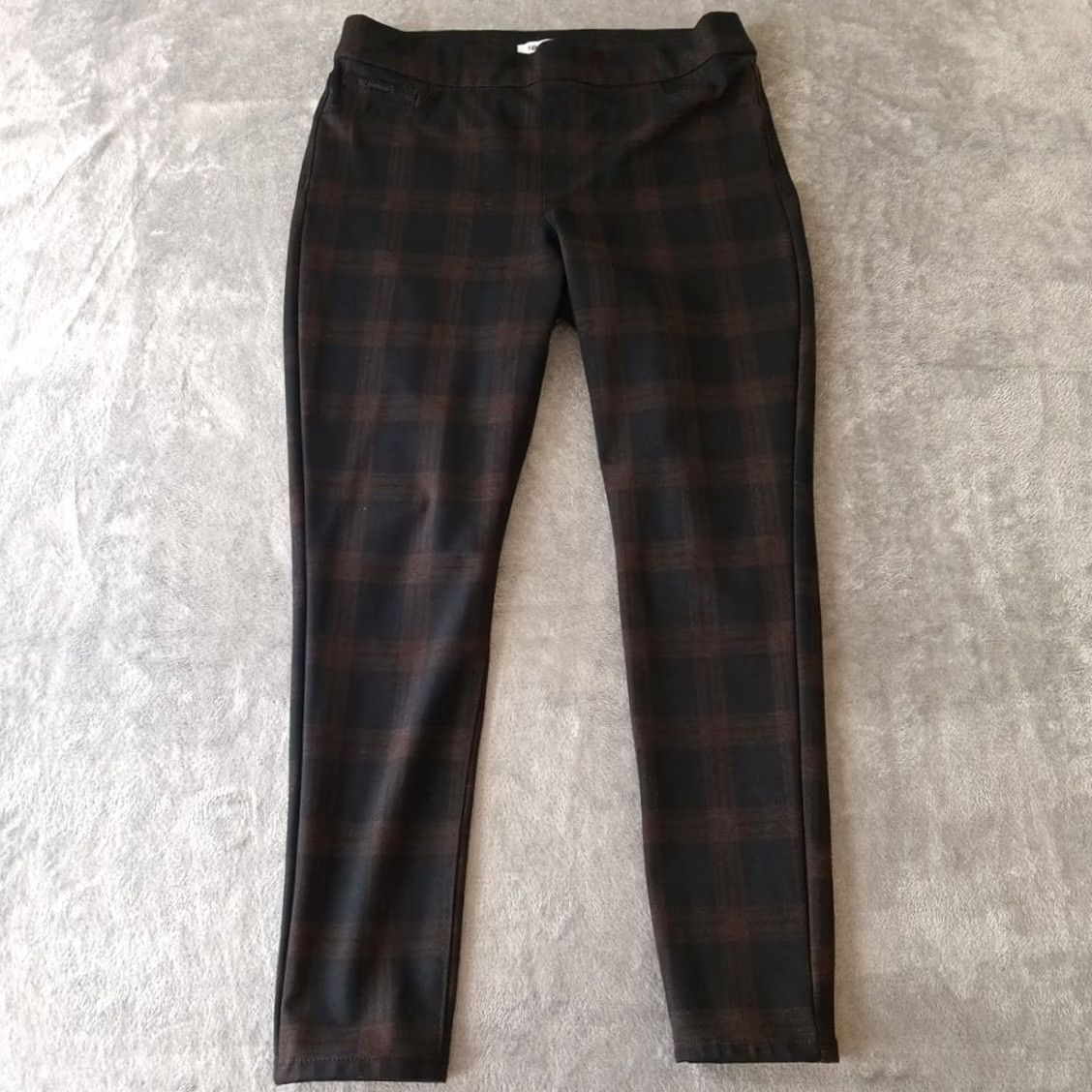 Nine West Nine West Pants Womens Large Black Plaid Skinny Pull On Stretch Ankle 28in Inseam Tour Regular Wholewear Style Elastic Waist Gender Womens Size 36" / US 14 / IT 50 - 2 Thumbnail