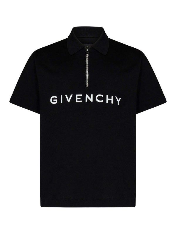 o1srvl11e1224 Cotton Polo in Black