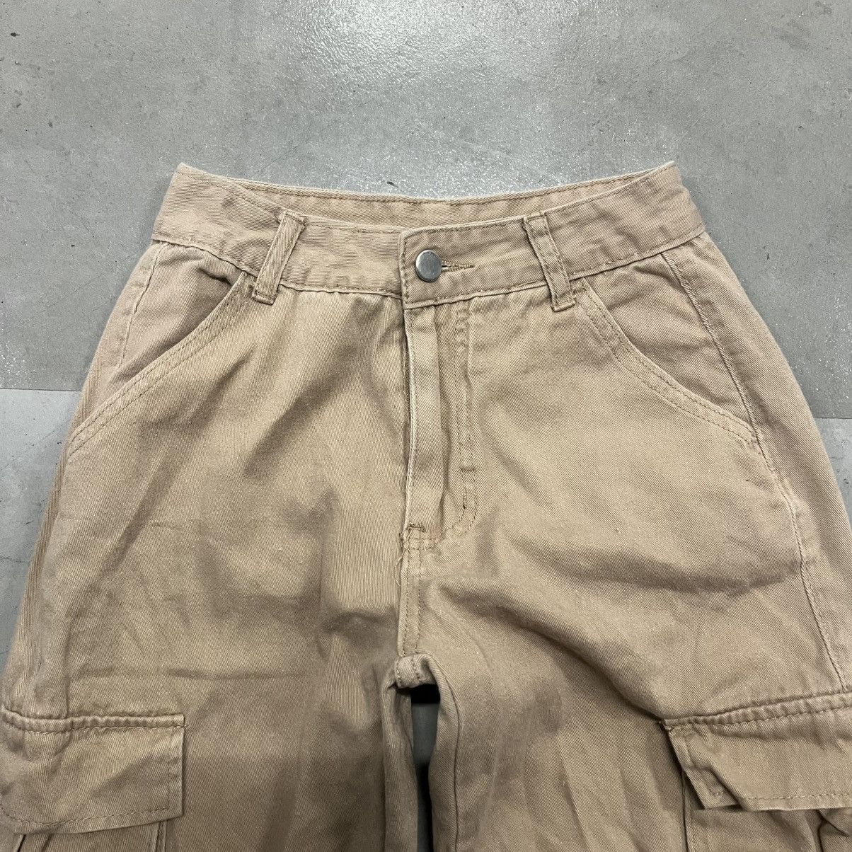Japanese Brand × Vintage Crazy Vintage Y2K Super Baggy brown Cargo Pants W/ 8 Pockets Size 22" - 2 Thumbnail