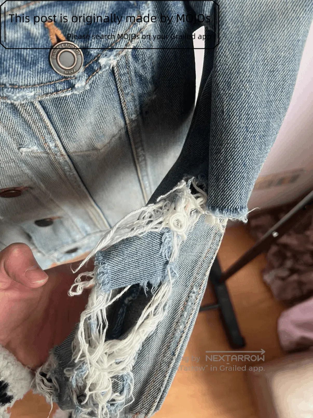 Saint Laurent Paris Sz XS Saint Laurent Paris 16SS Destory Denim Jacket mojos11 Size US XS / EU 42 / 0 - 3 Thumbnail