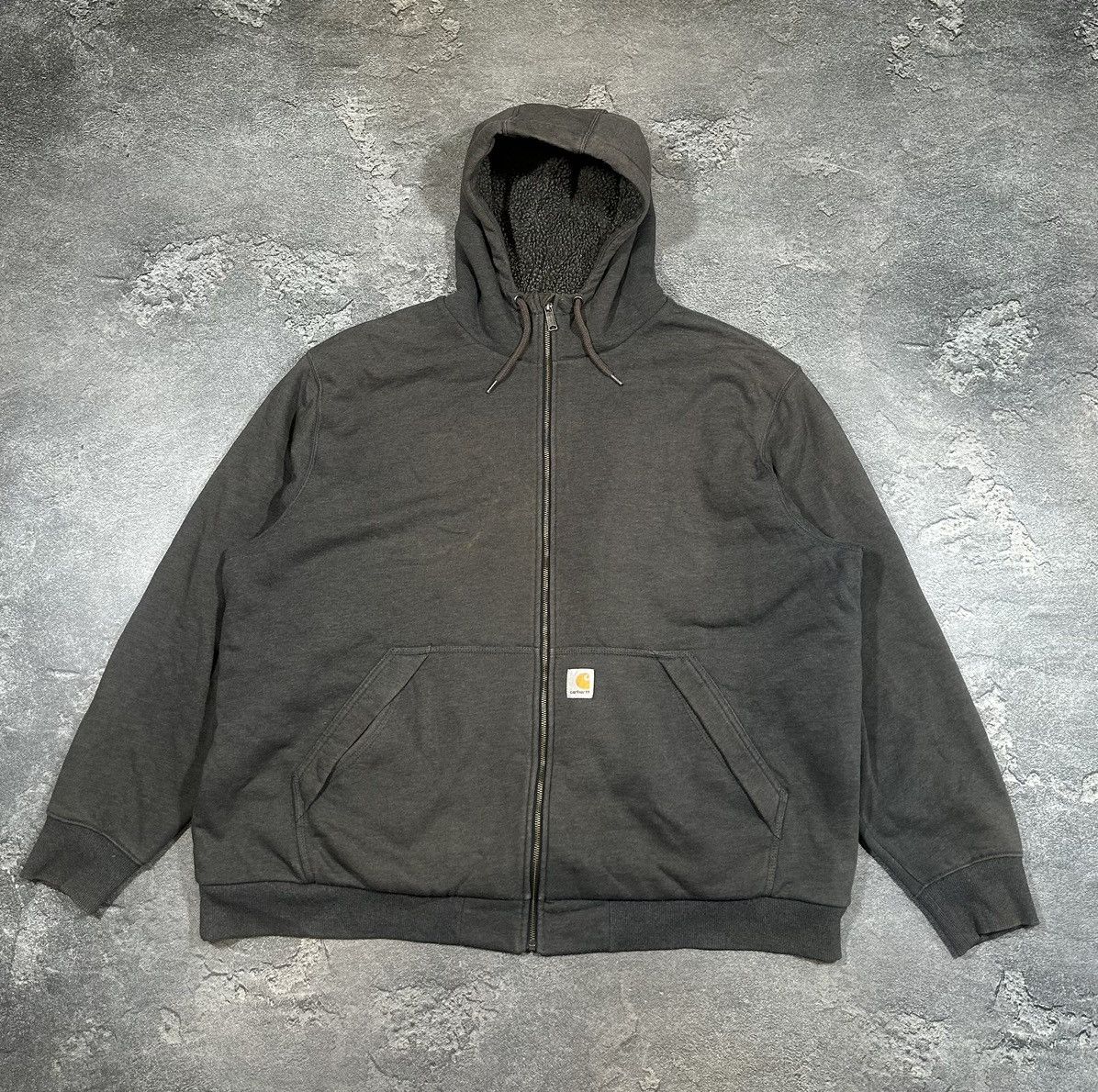 image of Workwear Carhartt Heavy Duty Zip Up Hoodie in Grey, Men's (Size 2XL)