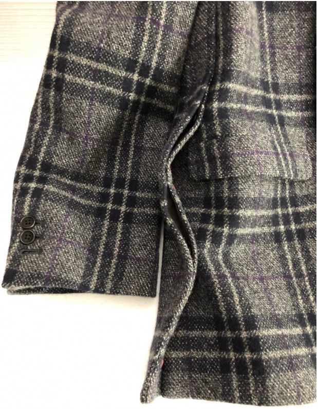 Yohji Yamamoto YYPH 🇯🇵 grey wool fall check side pleated coat 4 NEW Size 42R - 6 Thumbnail
