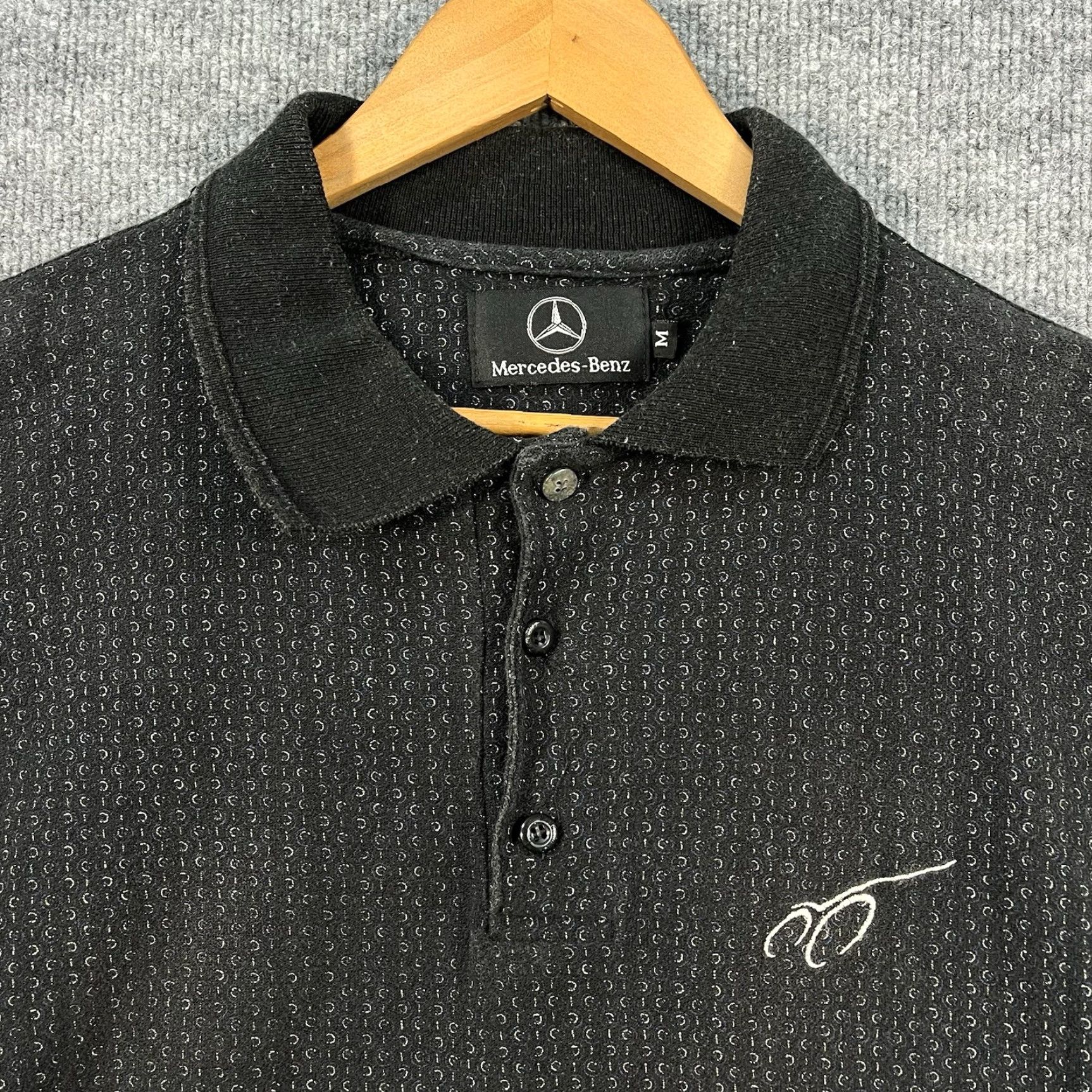 Mercedes-Benz VINTAGE Mercedes-Benz Golf Polo Shirt Mens Medium Short Sleeve Embroidered Logo Black Size US M / EU 48-50 / 2 - 2 Thumbnail