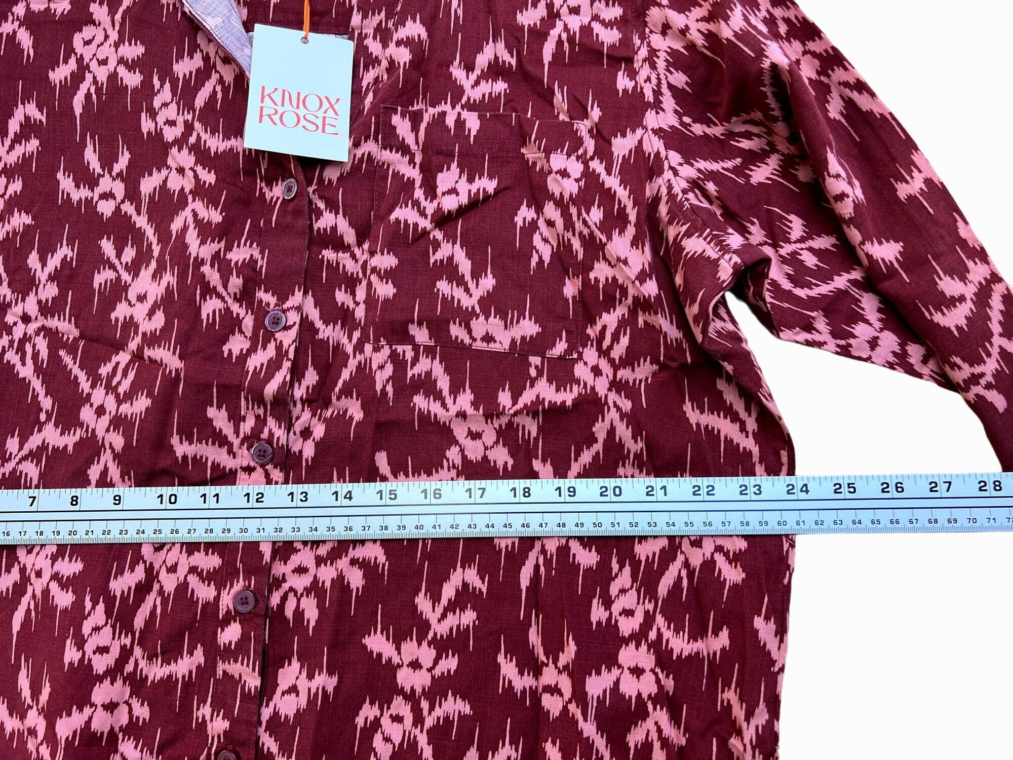 Other Knox Rose - Women's Long Sleeve Button-Down Shirt Top - Red Size L / US 10 / IT 46 - 6 Thumbnail