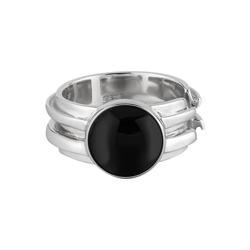 Jewelry Minimalist Black Zircon Ring Size ONE SIZE - 3 Thumbnail