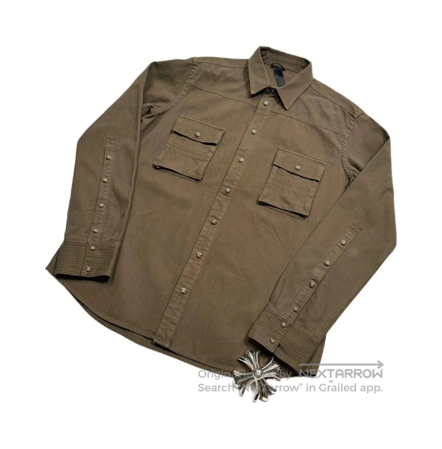 Chrome Hearts chrome hearts olive green flower patch shirt. Size US XXL / EU 58 / 5 - 1 Thumbnail