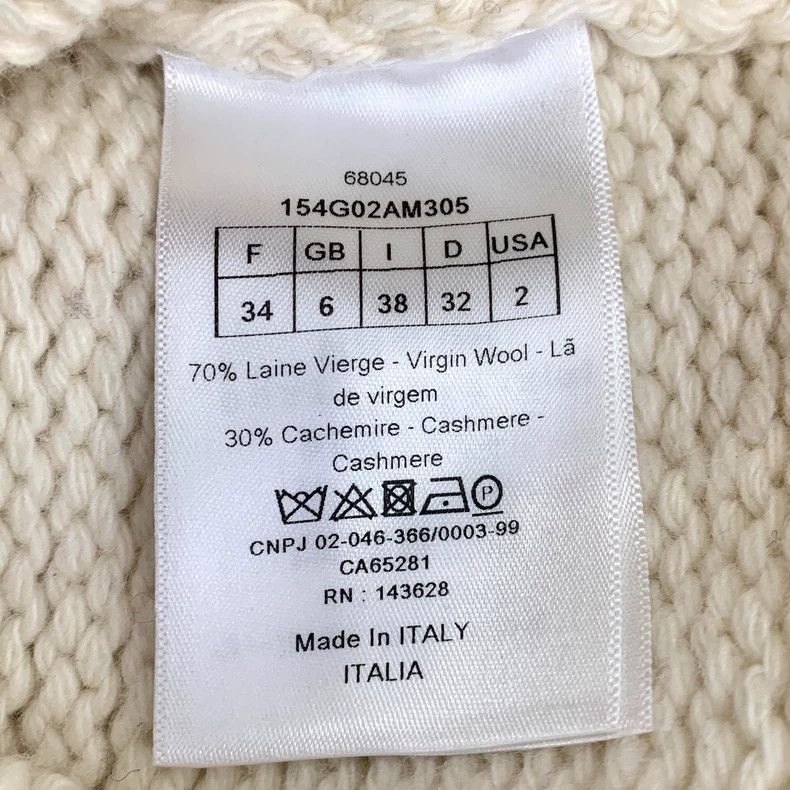 Dior Dior Beige logo letter inlaid sailor collar wool knitted c Size XXS / US 00 / IT 34 - 7 Thumbnail