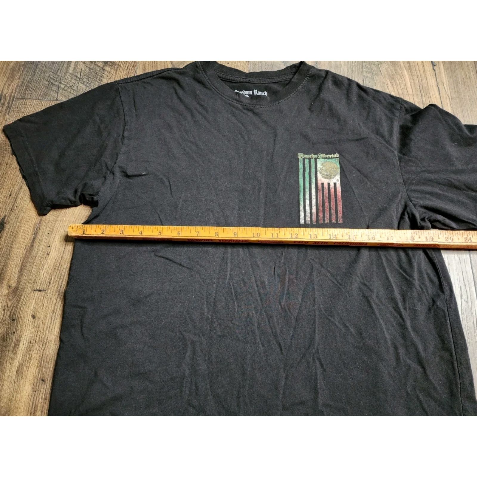 Doublet VINTAGE Freedom Ranch Mens L T-Shirt Black Solid Flag Of Honor Rancho Libertad Mexico Double Sided Streetwear Casual Size US L / EU 52-54 / 3 - 2 Thumbnail