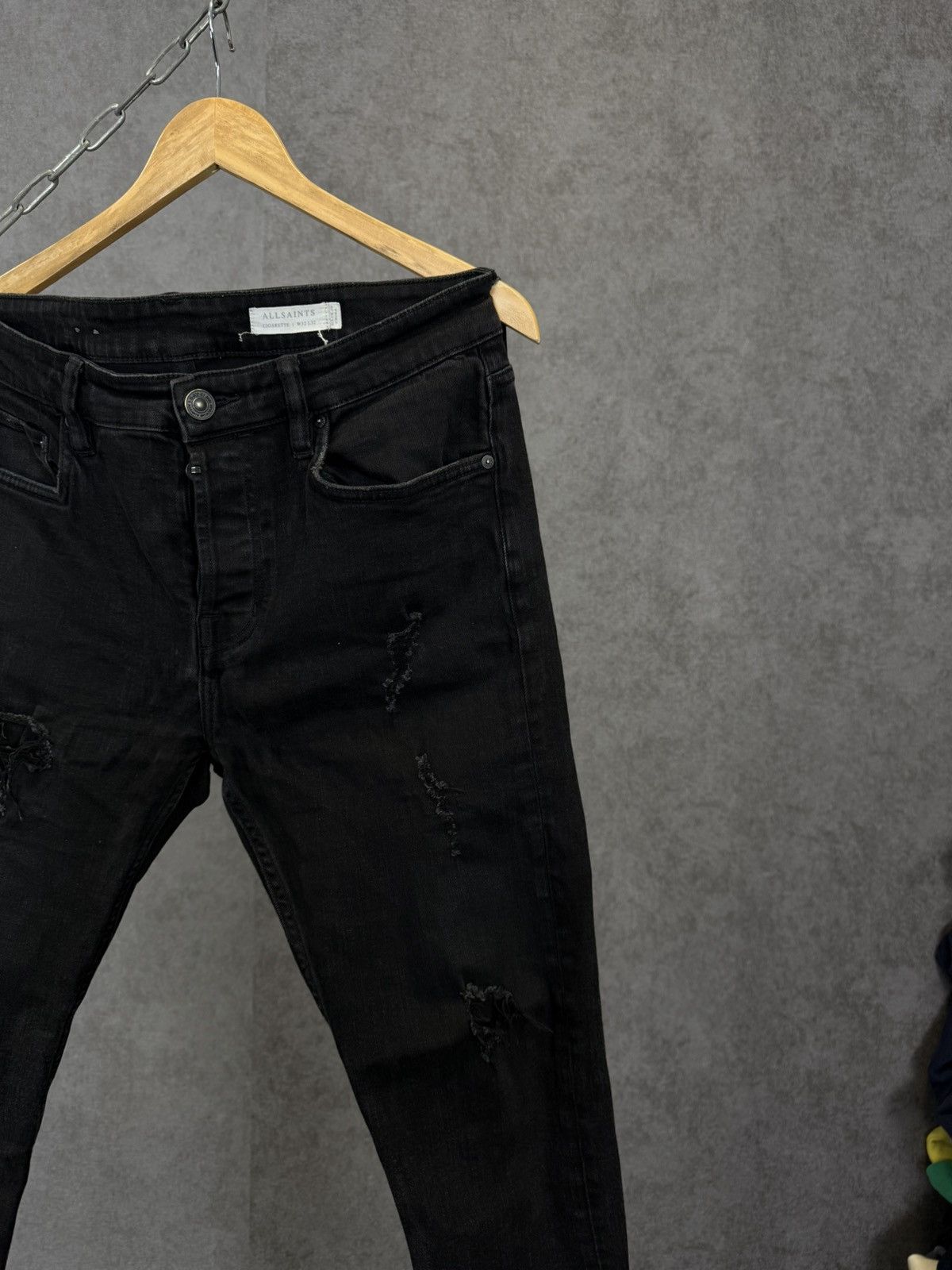 Allsaints Allsaints designer cigarette distressed denim jeans Size US 32 / EU 48 - 2 Thumbnail