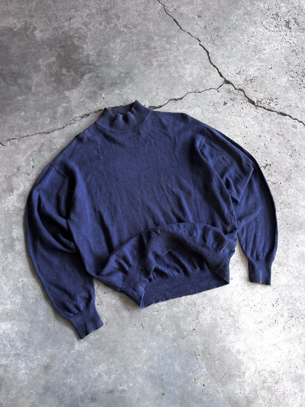 Issey Miyake Vintage 80s TÊTE HOMME Katoh Kazutaka Mock Neck Sweater Size US M / EU 48-50 / 2 - 9 Thumbnail