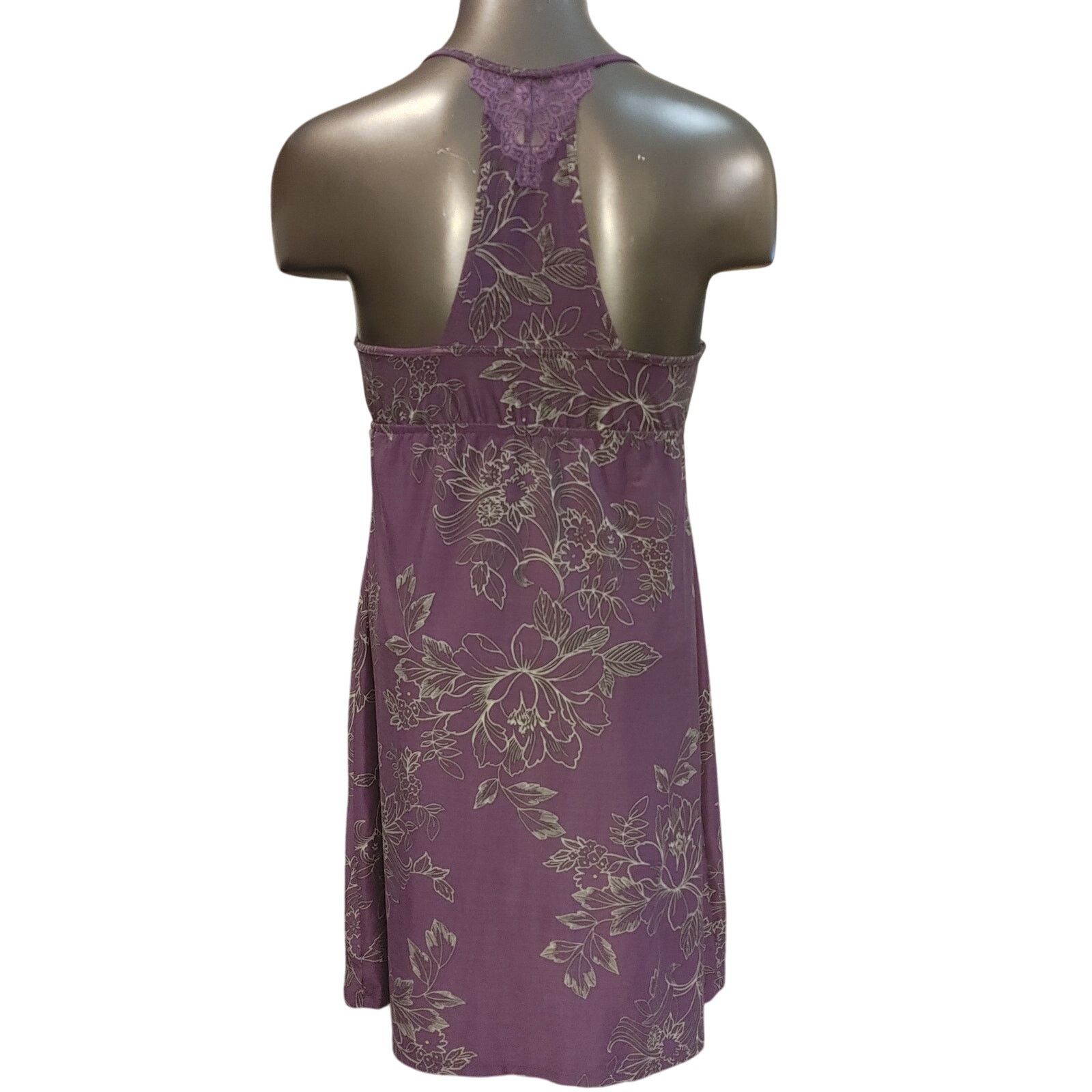 Other Gilligan & Omalley Women's M Purple Floral Sleepwear Dress Size 28" / US 6 / IT 42 - 2 Thumbnail