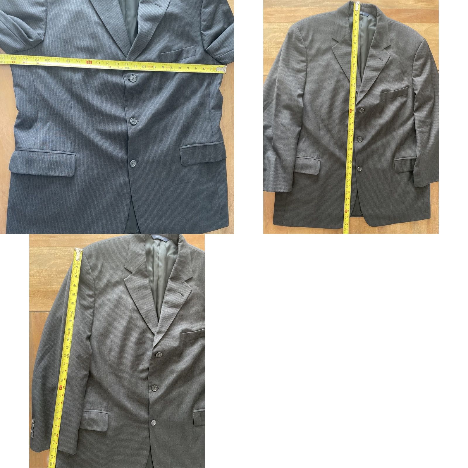 Brooks Brothers Brooks Brothers Blazer Sport Coat Jacket 45R Gray Pinstripe Wool Single-Breasted 3-Button Four-Button Lined Wool City Classic Men Blazer Size 48R - 8 Thumbnail