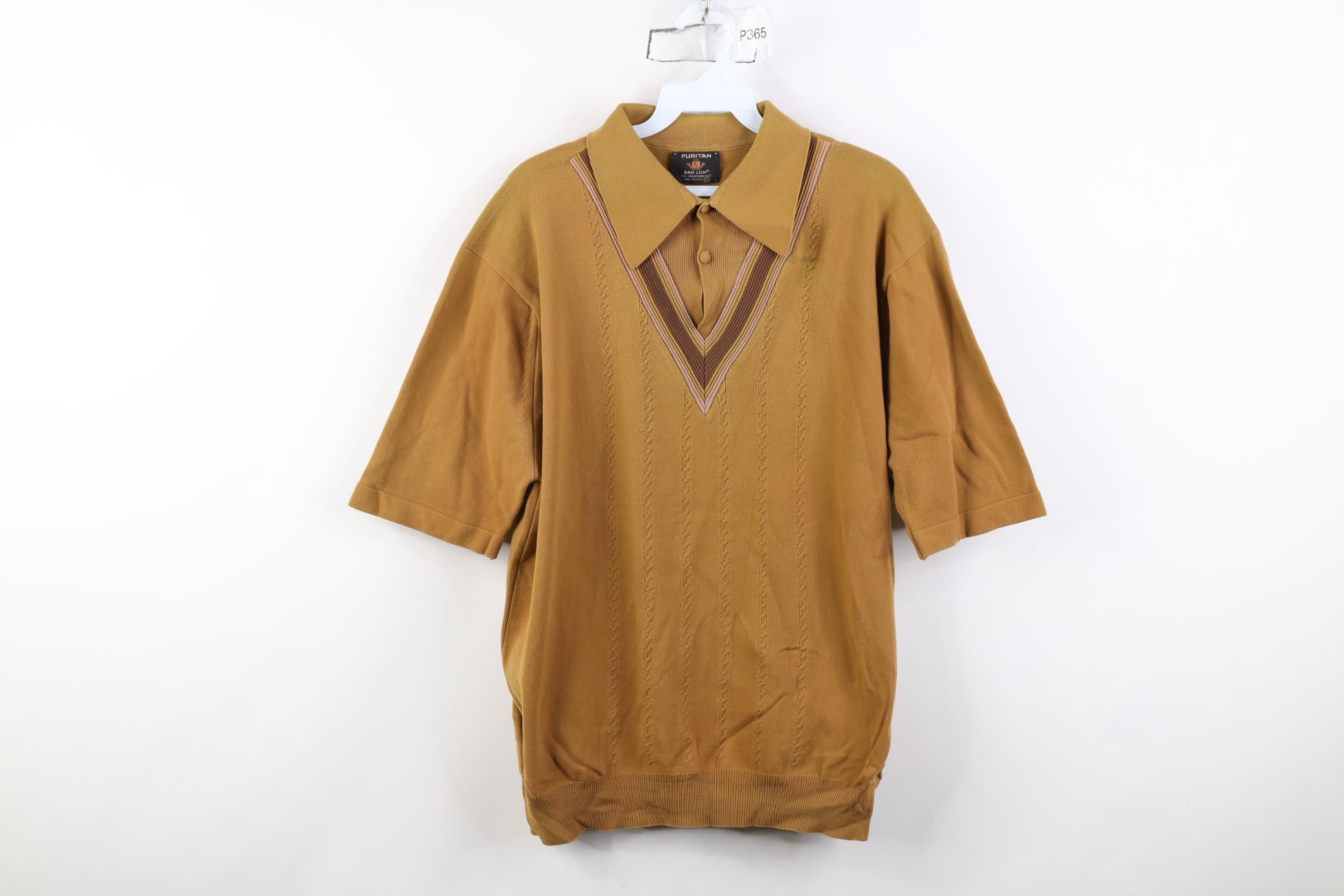 Vintage Vintage 50s 60s Rockabilly Knit Pullover Polo Shirt USA Size US XL / EU 56 / 4 - 1 Thumbnail