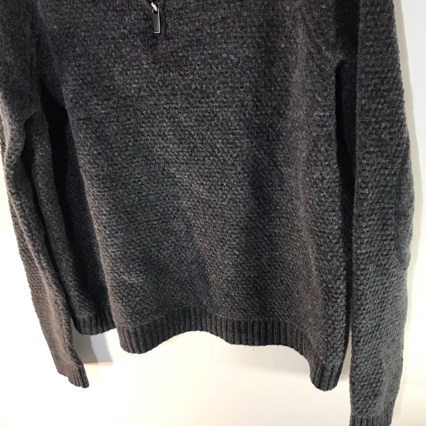 Toad&Co Toad & Co Women's 1/4 Zip Sweater Gray 100% Lambswool Knit Pullover Plus Size Fall Winter Size XXL / US 16-18 / IT 52-54 - 4 Thumbnail