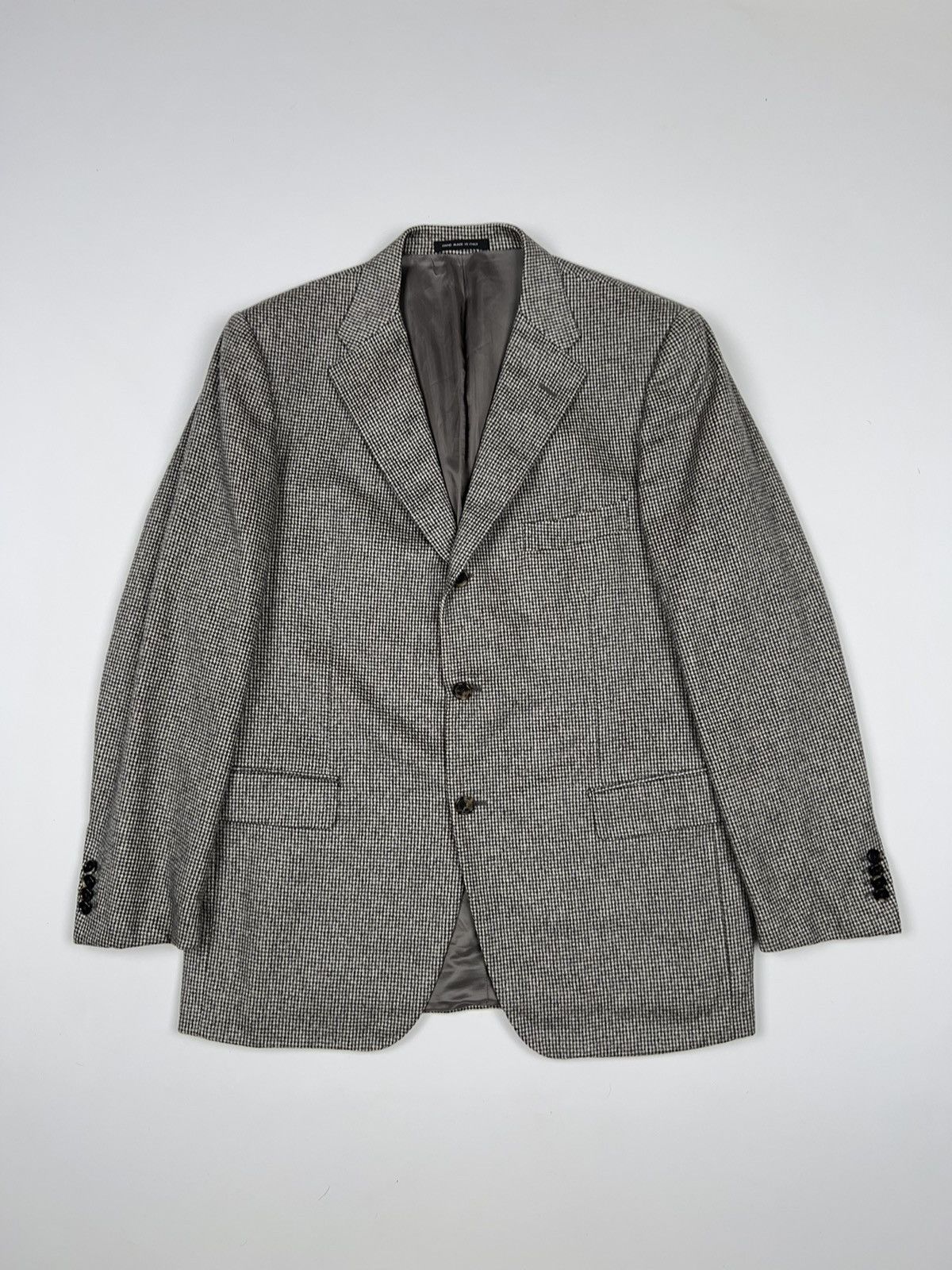 Caruso Raffaele Caruso Cashmere Blazer Jacket houndstooth Gray Size 44R - 1 Thumbnail