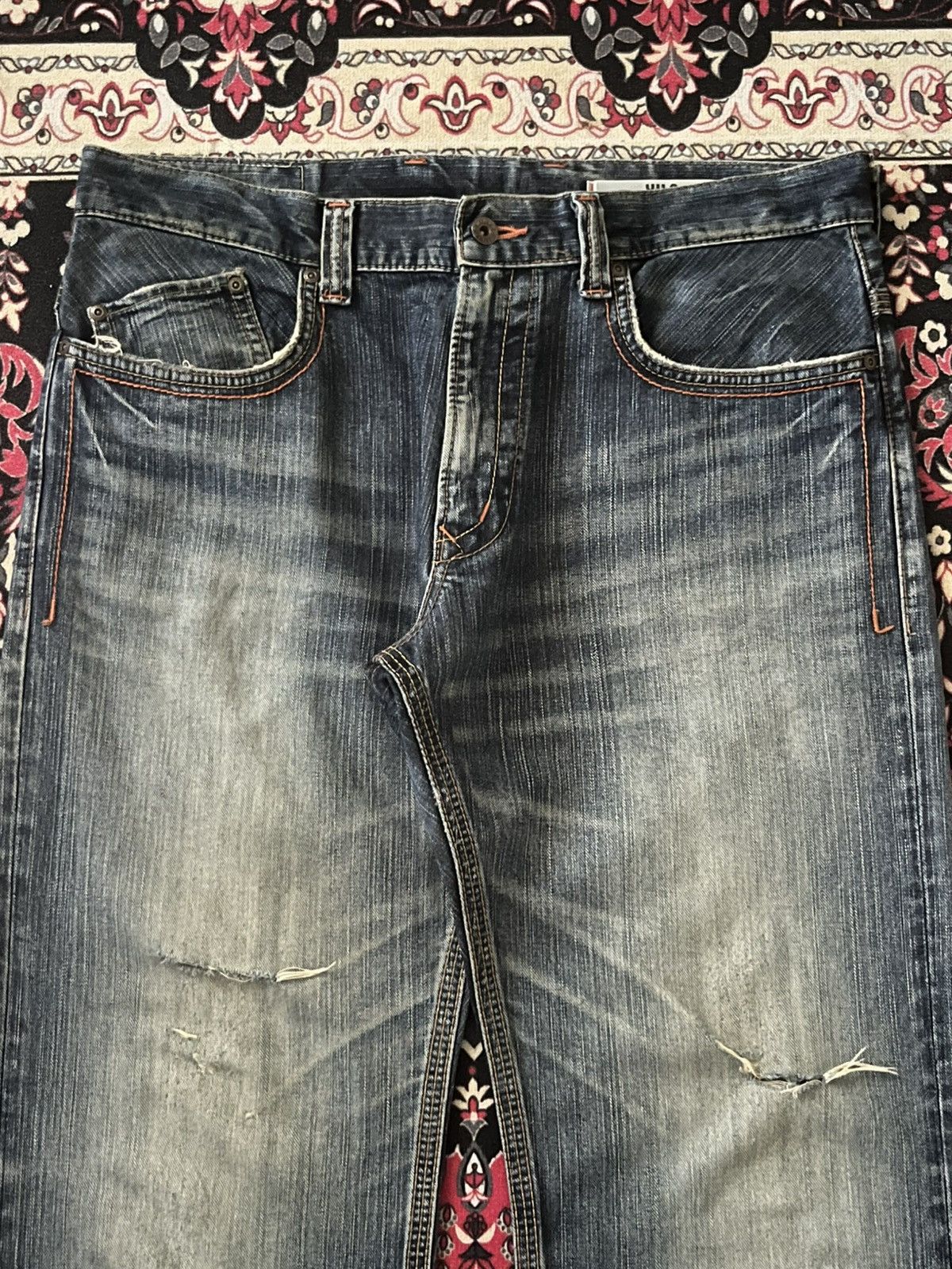 Kapital ⚡️Distressed⚡️Vintage Japanese Edwin XV Buckle Back Blue Jeans Size US 36 / EU 52 - 4 Thumbnail