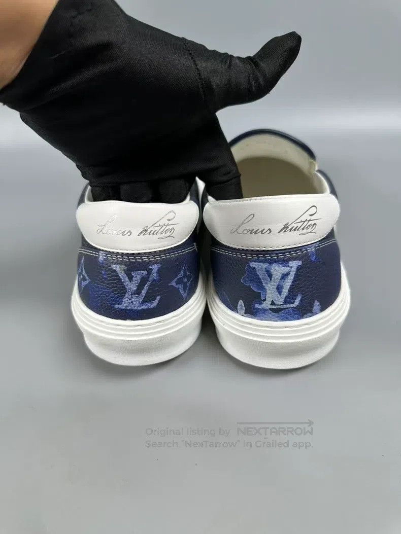 Louis Vuitton Louis Vuitton Ink-wash white and blue one-step casual shoe Size US 7 / EU 40 - 5 Thumbnail