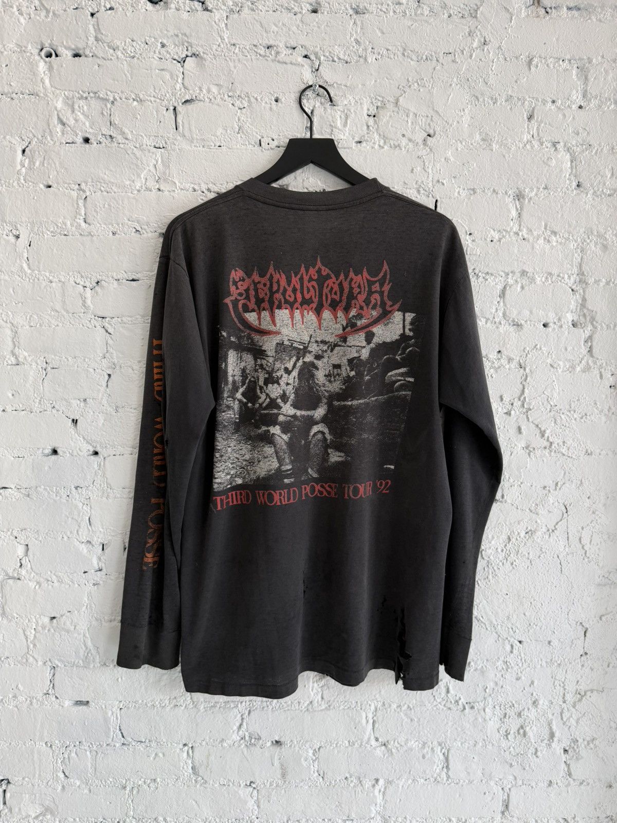 Vintage 1992 SEPULTURA ‘THIRD WORLD POSSE TOUR’ L/S TEE Size US XL / EU 56 / 4 - 4 Thumbnail