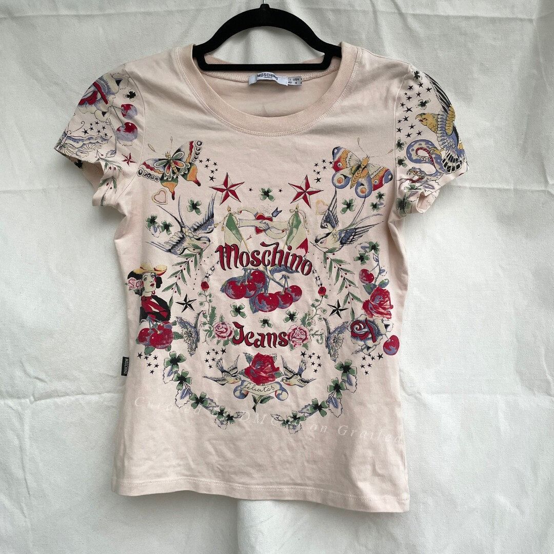 Moschino Moschino Vintage Tattoo Print Y2K Top Size S / US 4 / IT 40 - 1 Thumbnail