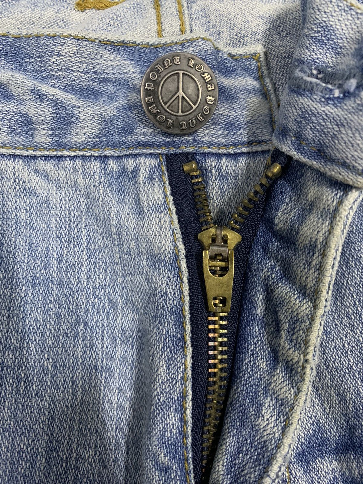 Hysteric Glamour Vintage Japanese Brand 420 Peace Spell Out Distressed Jeans Size US 31 - 5 Thumbnail