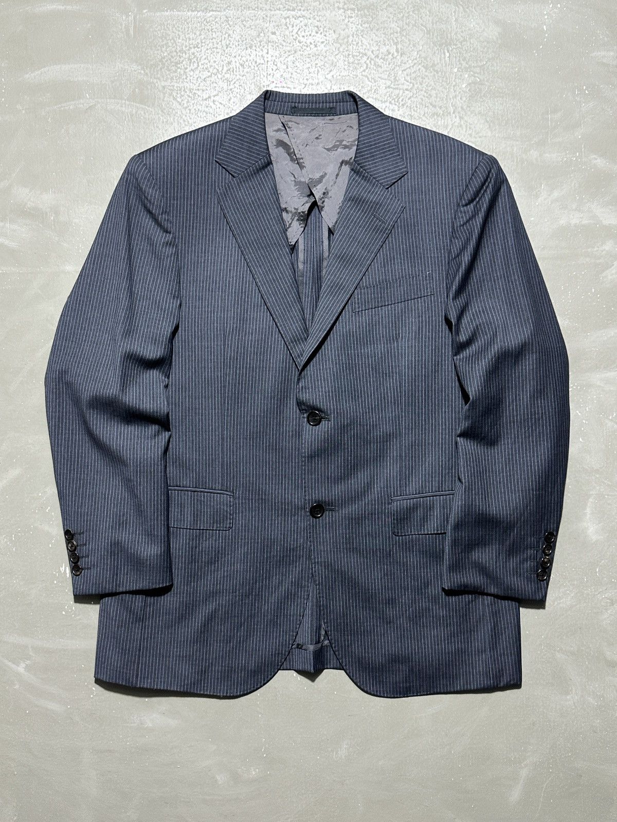 Loro Piana Loro Piana Navy Blue Pinstipe Wool Blazer Size 50L - 1 Thumbnail