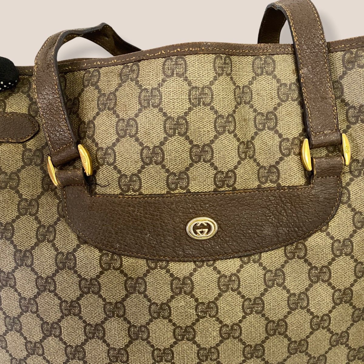 Gucci ‼️YES‼️ AUTHENTIC GUCCI WEB SHERRY LINE SHOPPING TOTE BAG Size ONE SIZE - 4 Thumbnail