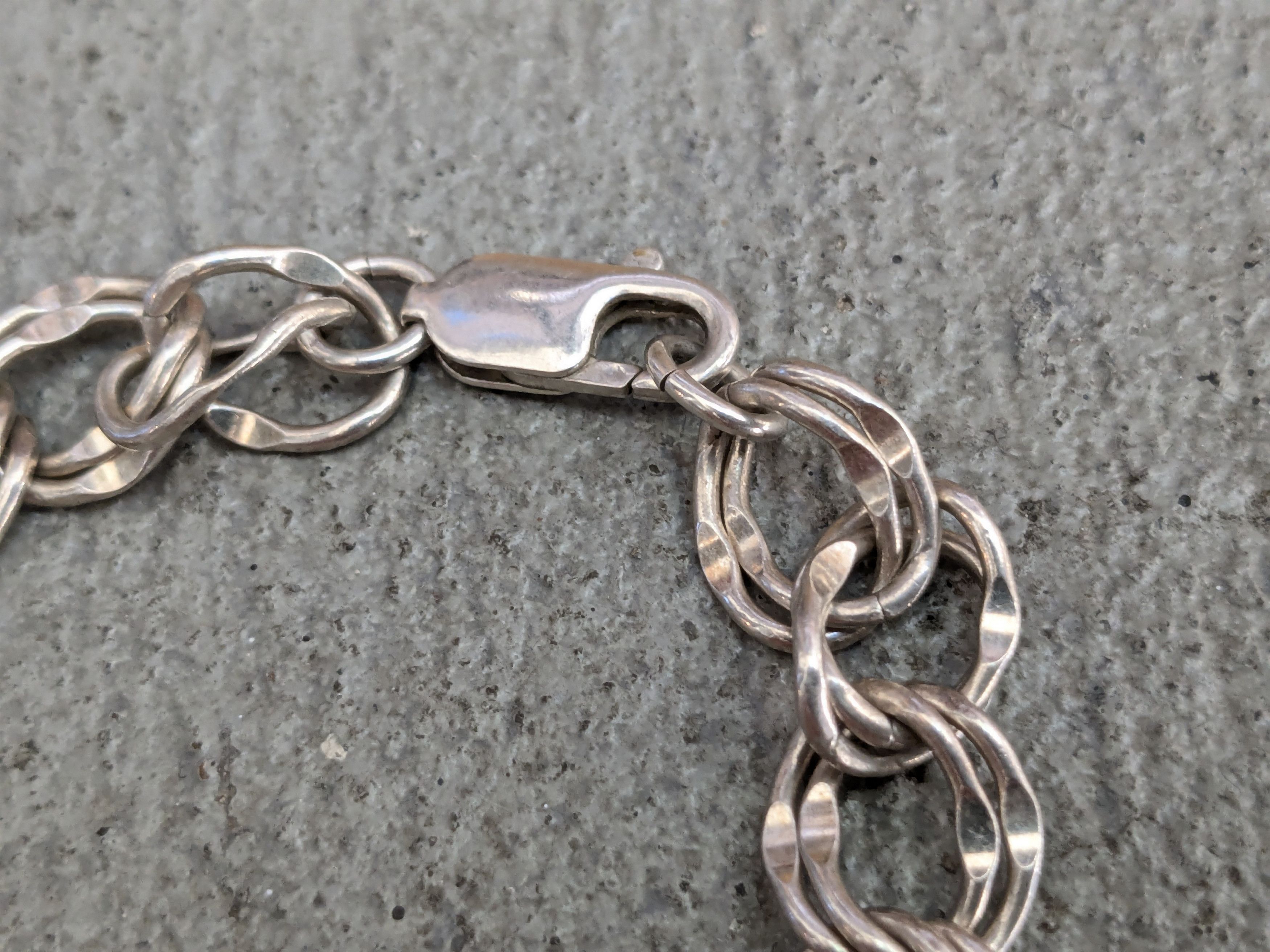 Jewelry Sterling Silver Bracelet Double Curb Charm 7.25" Size ONE SIZE - 8 Thumbnail