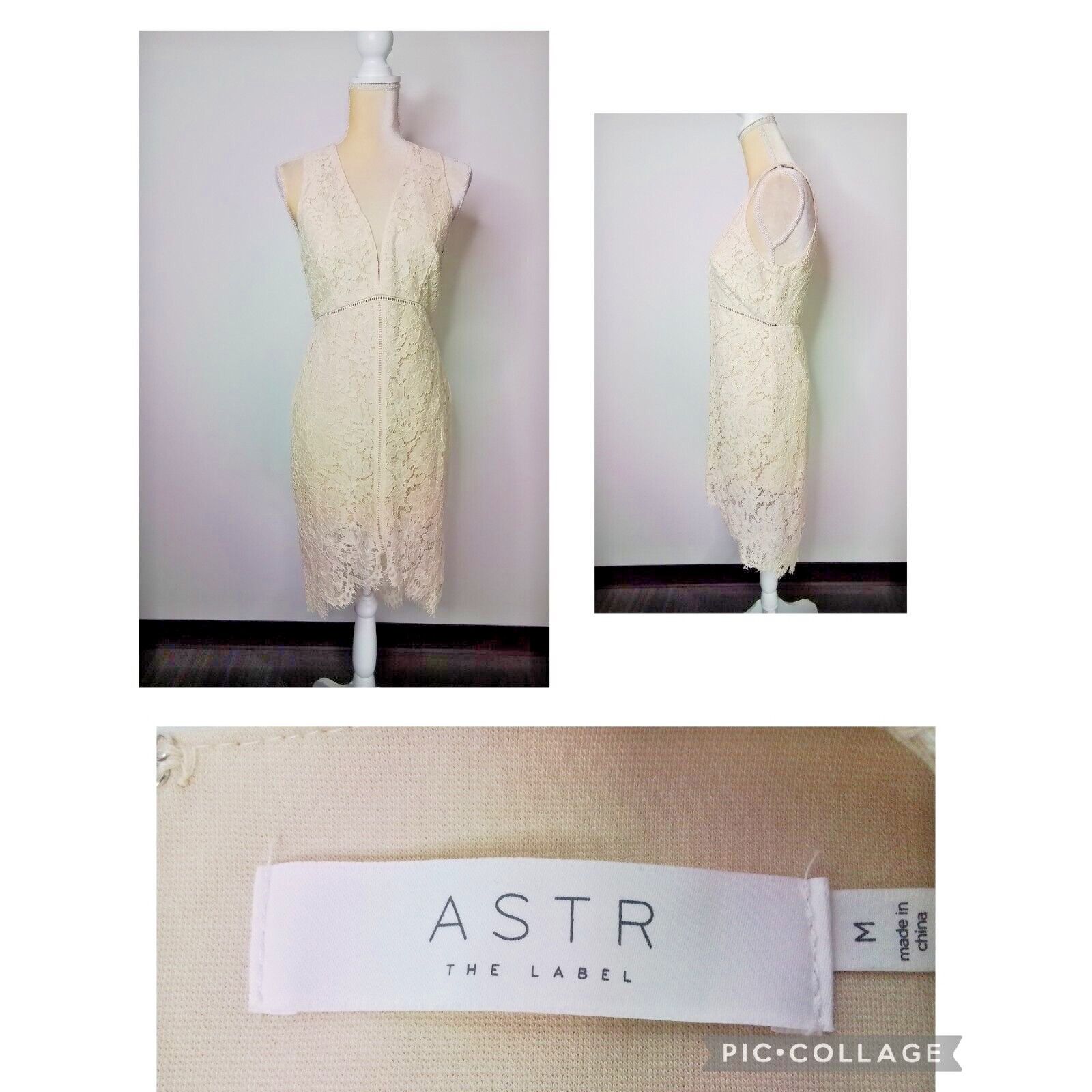 ASTR The Label Astr Lace Dress Women's Medium Off-White NWT Size M / US 6-8 / IT 42-44 - 1 Thumbnail