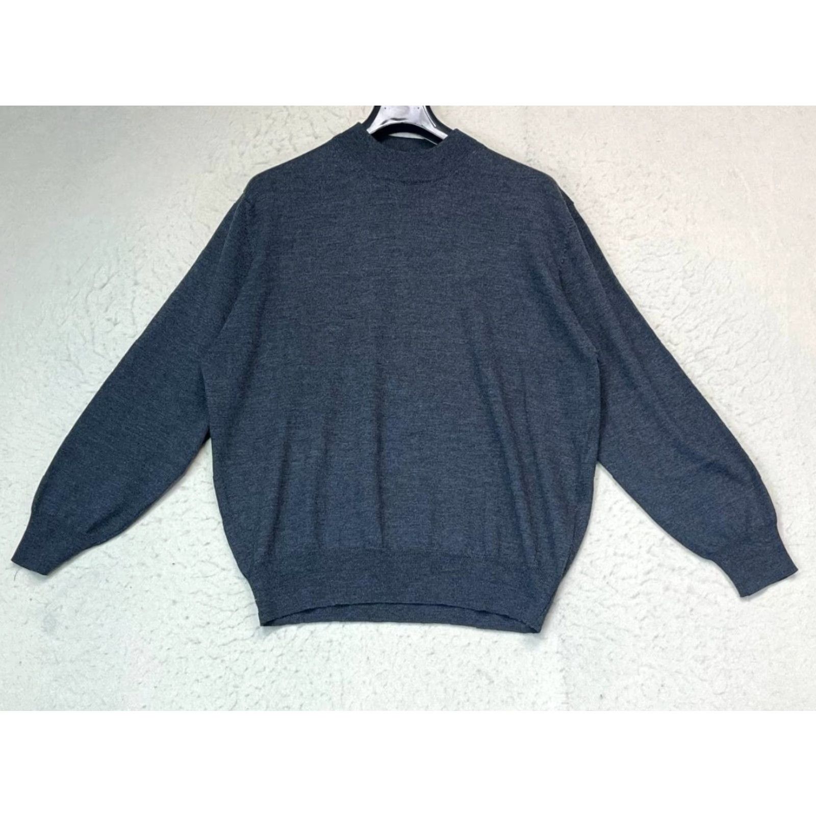 Vintage Kirkland Signature Sweater Shirt Men L Gray Mock Neck 100% Merino Wool Pullover Long Sleeve Regular Size Large Size US L / EU 52-54 / 3 - 2 Thumbnail