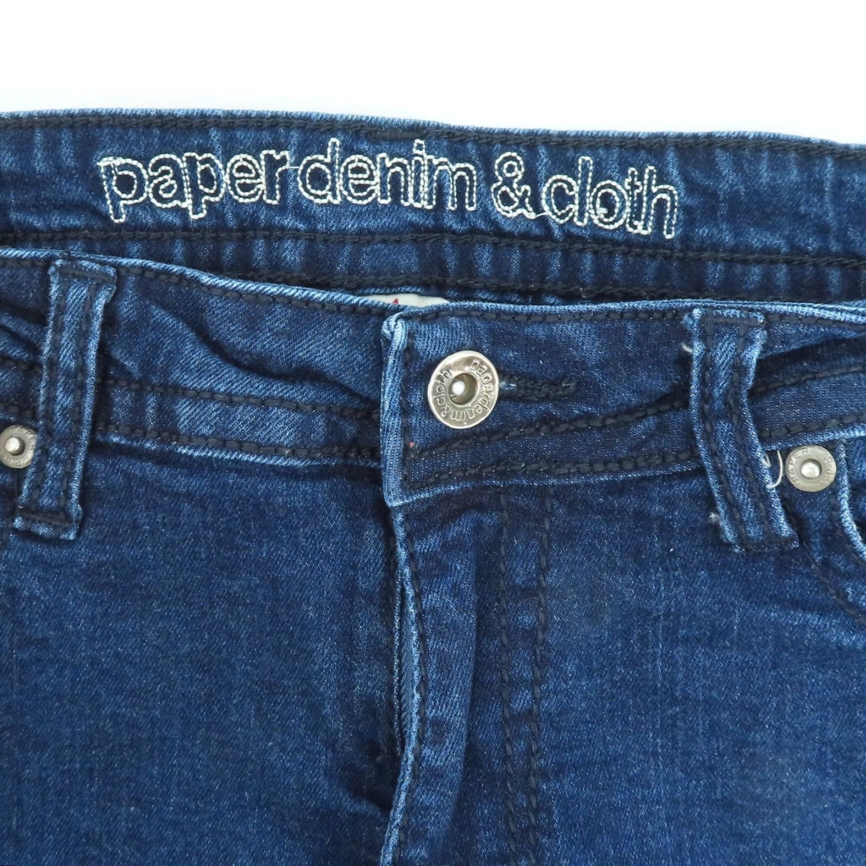 Denime VINTAGE Paper Denim & Cloth Jeans Womens 4/27 Dark Blue Button Flap Pocket Flare Denim Jeans Size 27" / US 4 / IT 40 - 7 Thumbnail